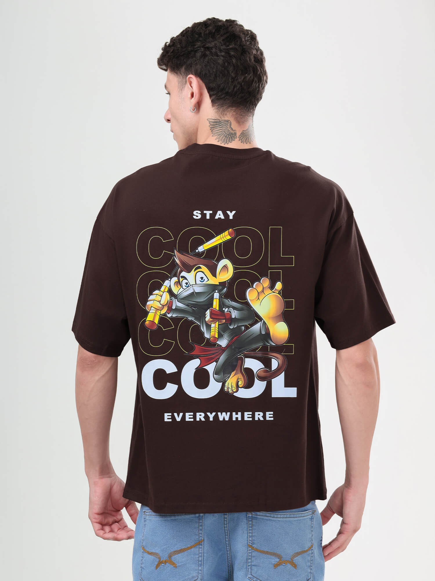 Funny Stay Cool Everywhere Printed Oversized Printed T-Shirts